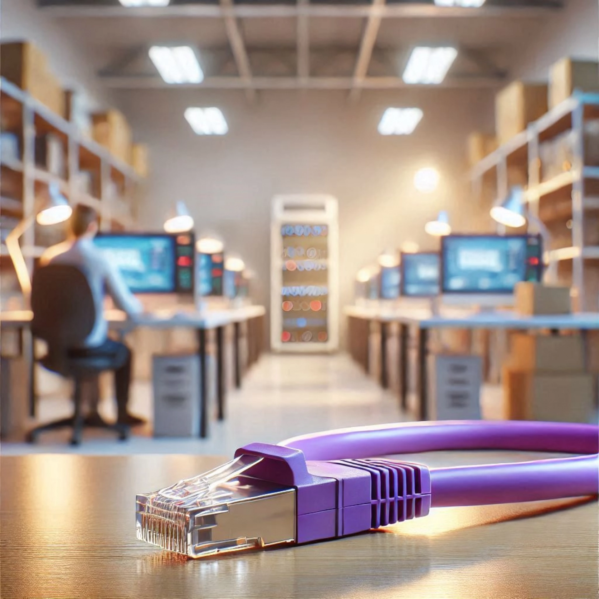 CAT6A F/FTP Patch Kablo - 20cm, Mor