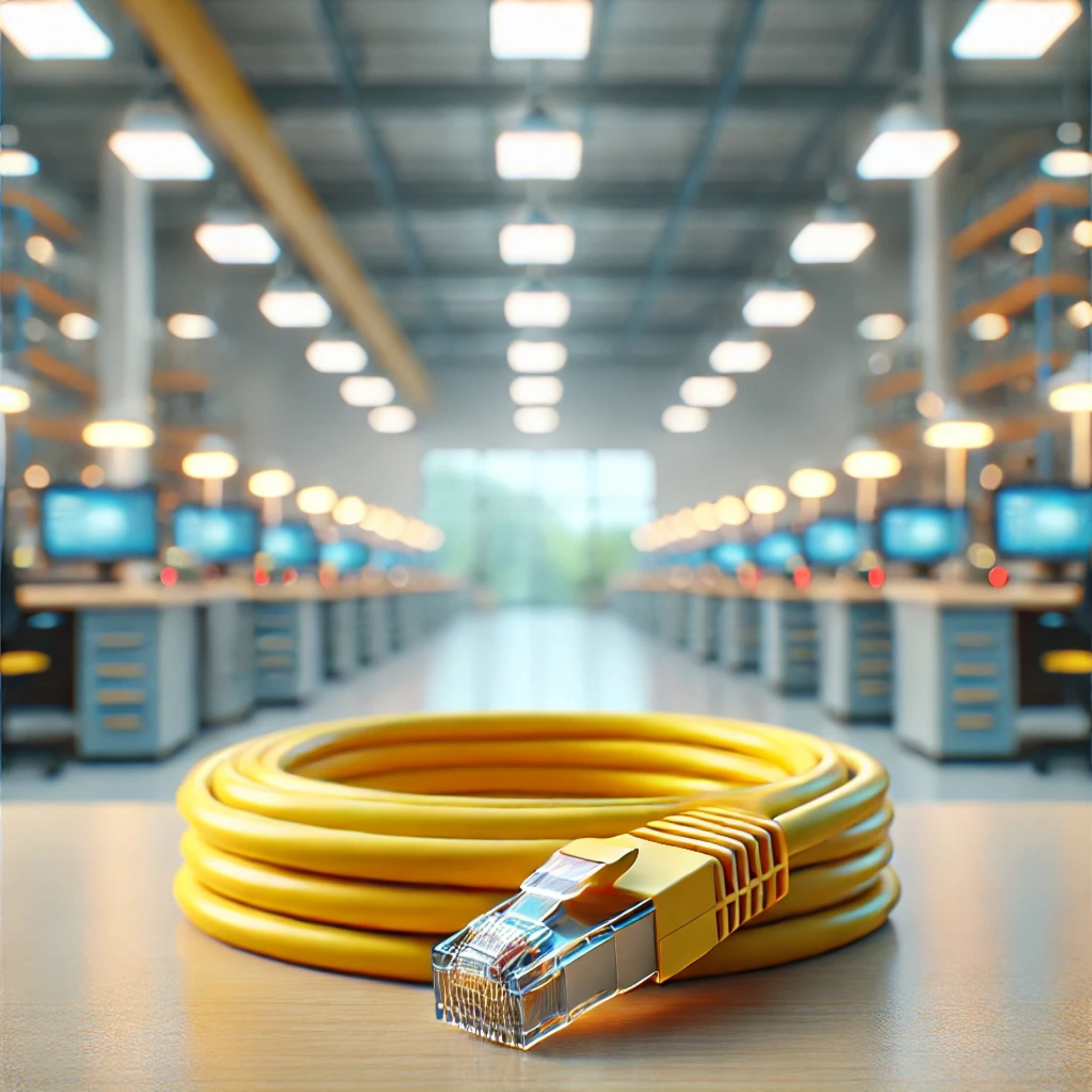 CAT6A F/UTP Patch Kablo - 20cm, Sarı