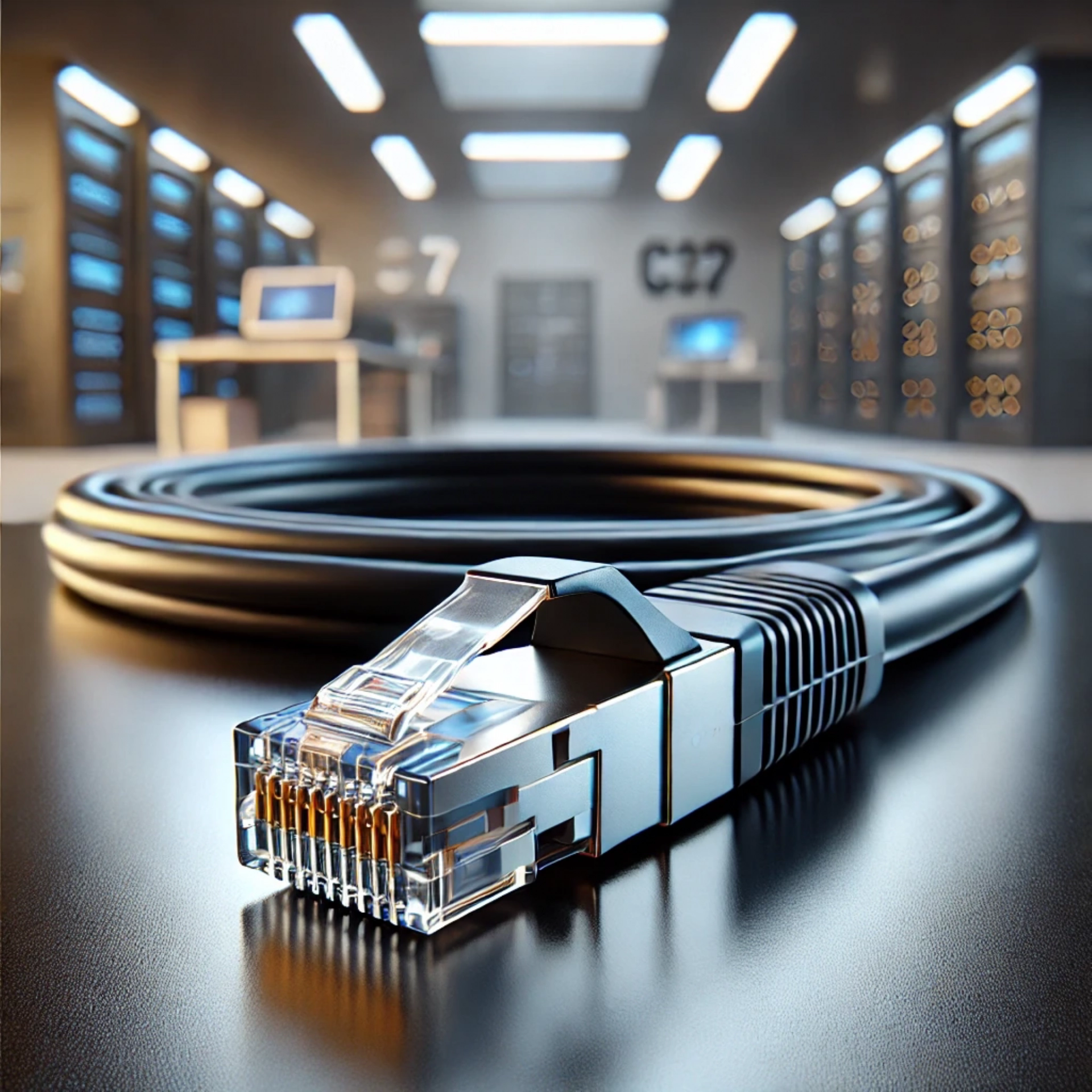 CAT7 Patch Kablo - 25cm, Siyah