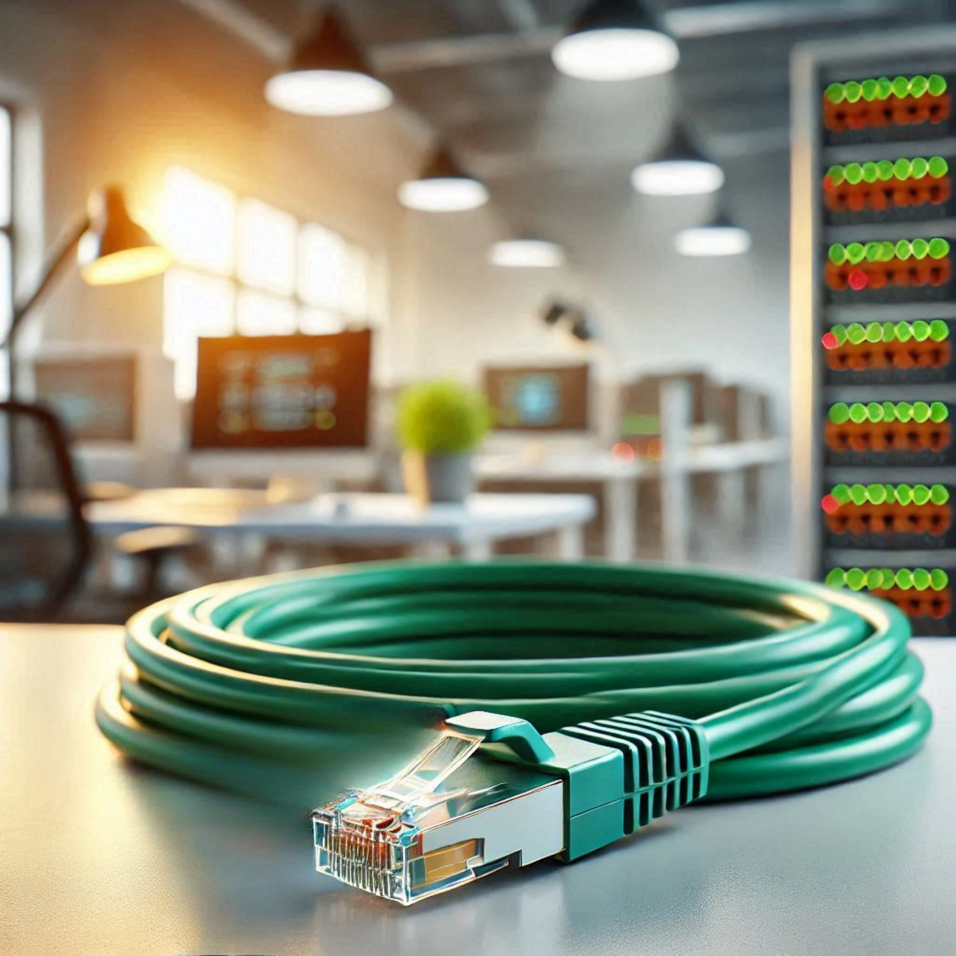 CAT6A SF/UTP Patch Kablo - 25cm, Yeşil