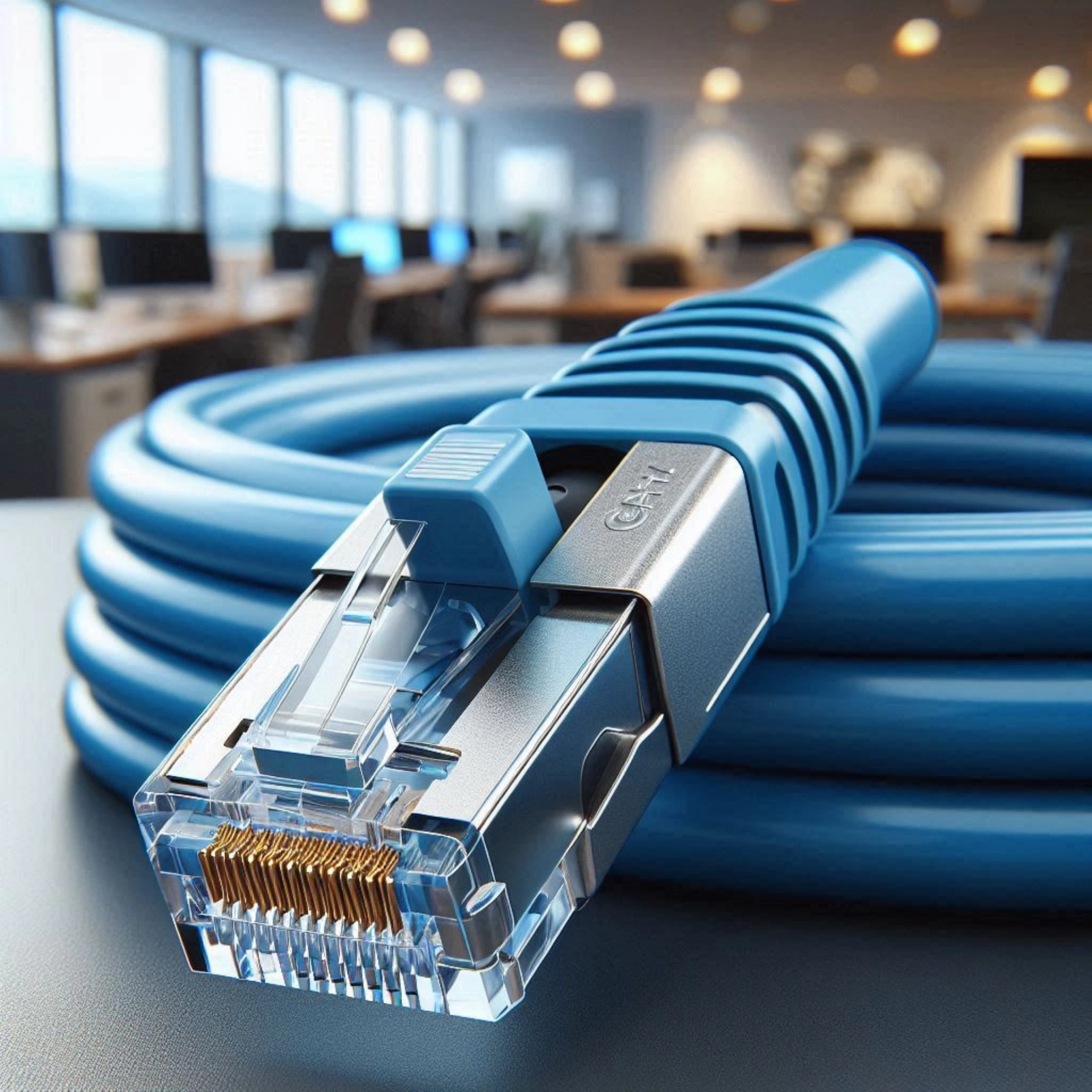 CAT7 Patch Kablo - 30cm, Mavi