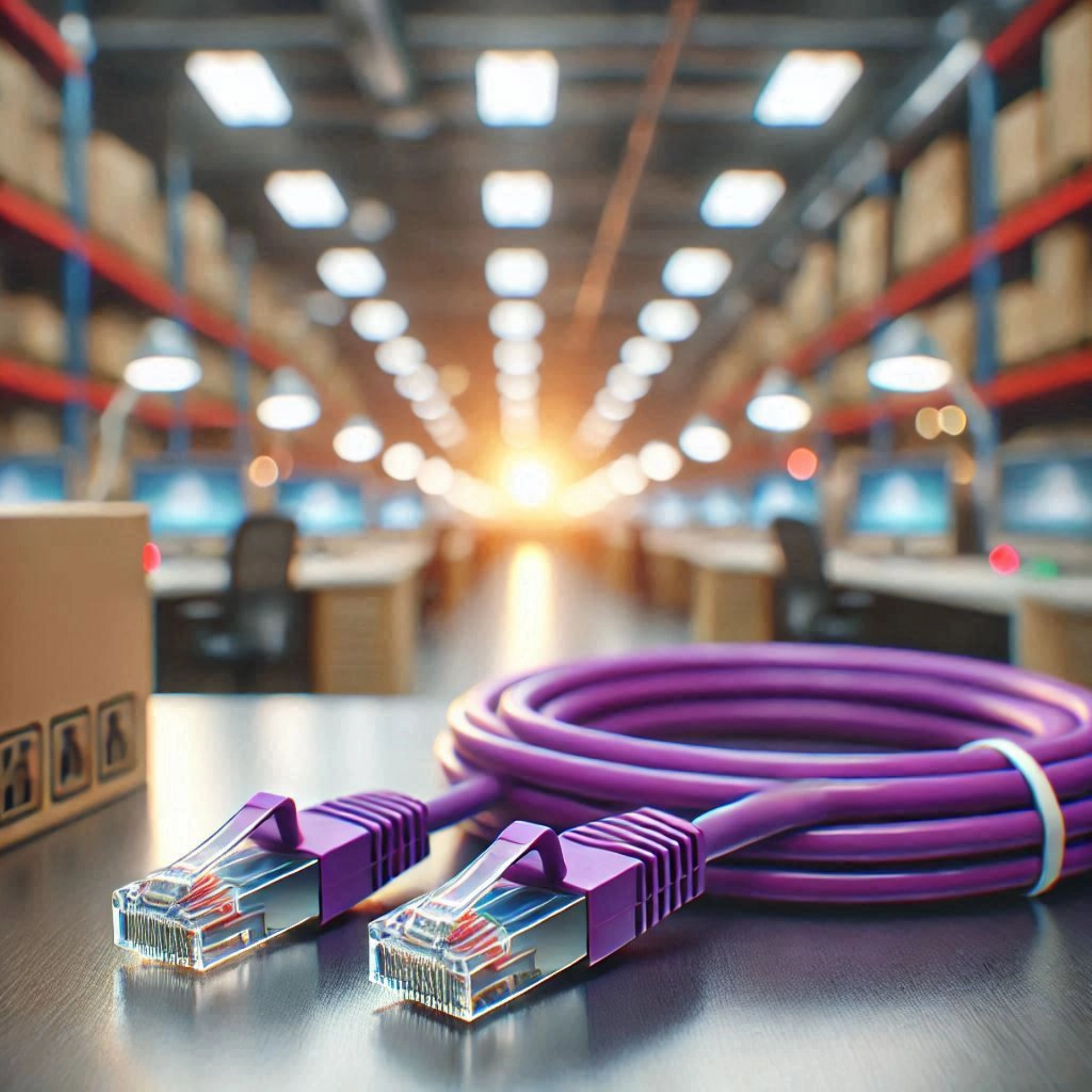 CAT6A F/UTP Patch Kablo - 30cm, Mor