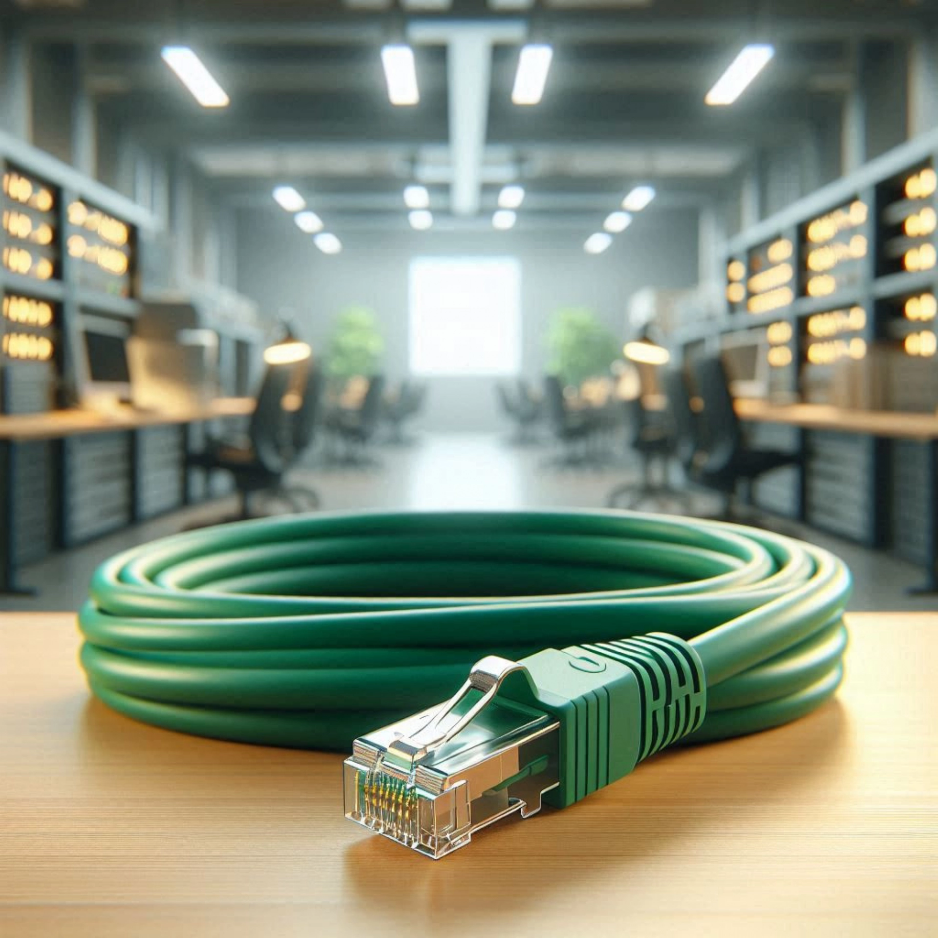 CAT6A F/FTP Patch Kablo - 50 metre, Yeşil