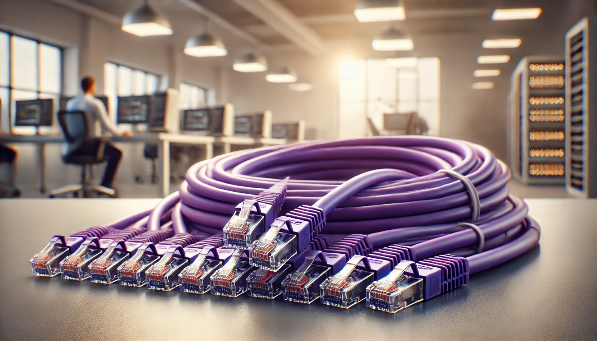 CAT6A F/FTP Patch Kablo - 1 metre, Mor