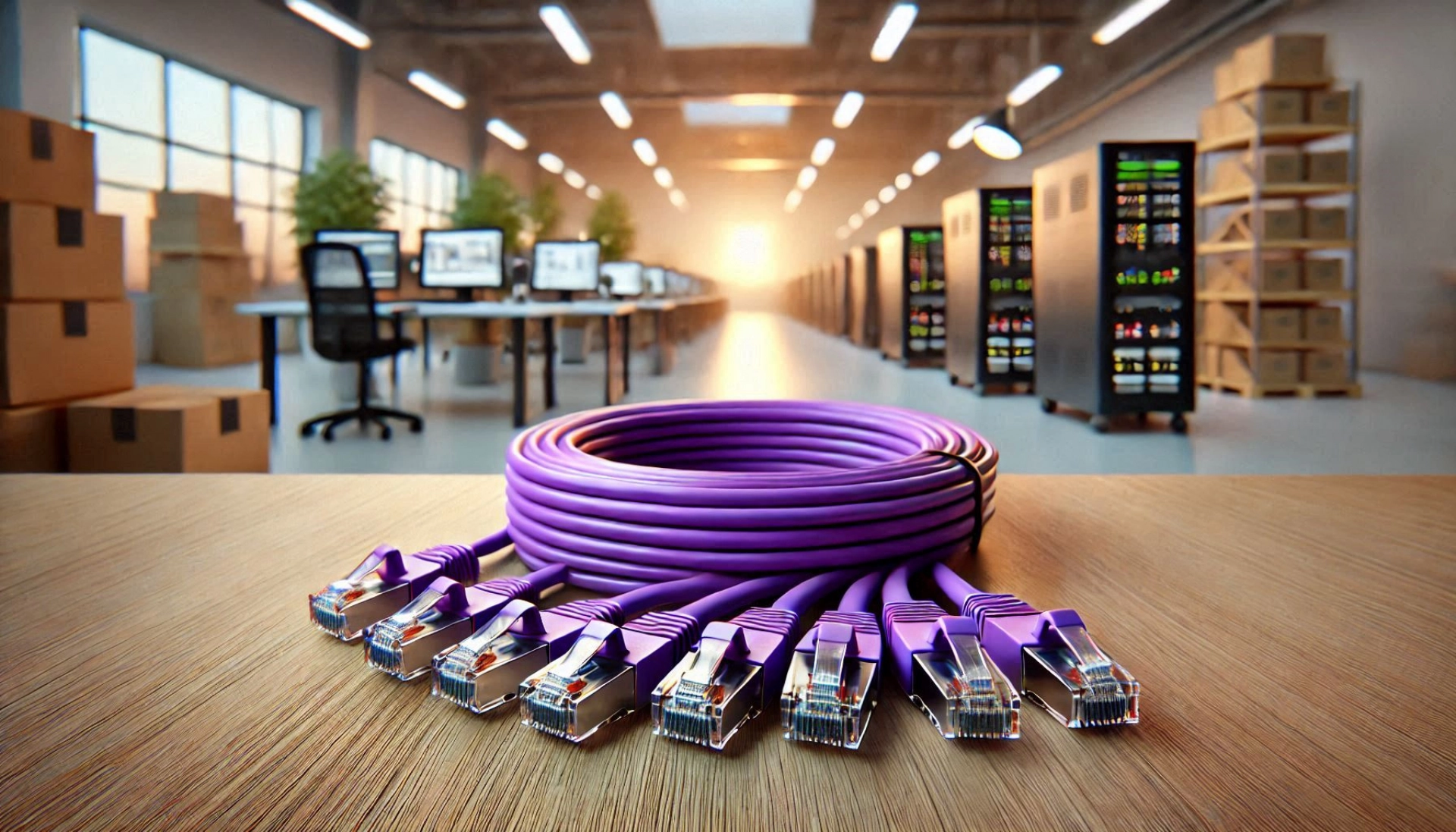 CAT6A S/FTP Patch Kablo - 25cm, Mor
