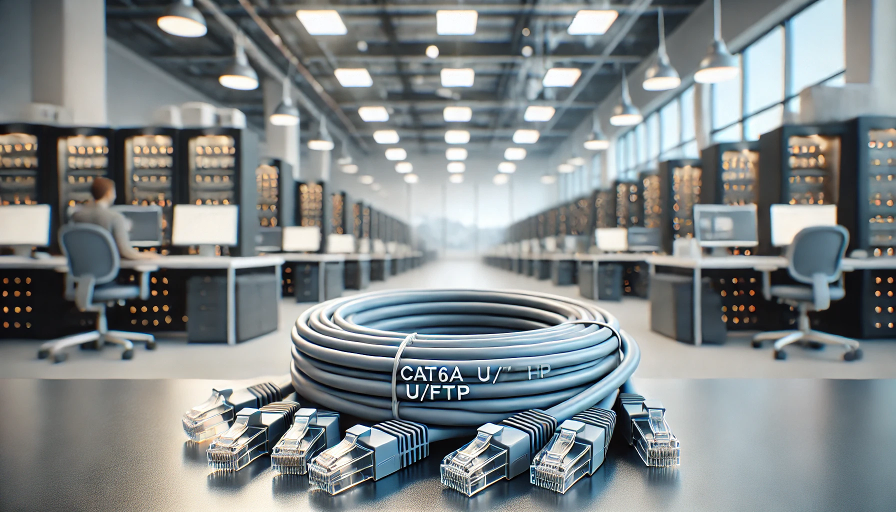 CAT6A U/FTP Patch Kablo - 50cm, Gri